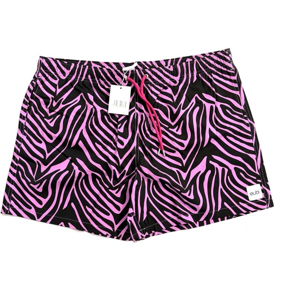 EUBI Other - Eubi Magical Swim Shorts Men XXL Stretchy Pink Zebra Heat Reactive Color Change